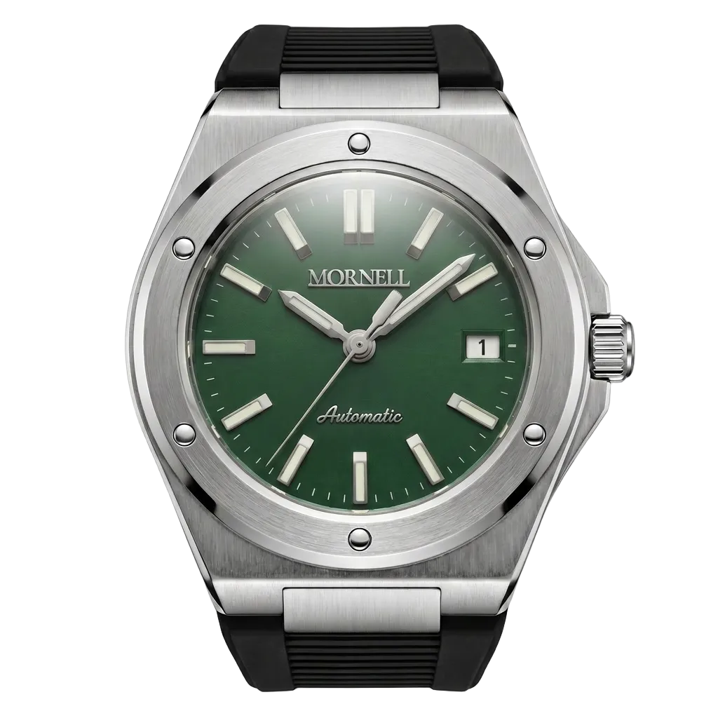 MORNELL CARENTIS Silver Steel Green Rubber
