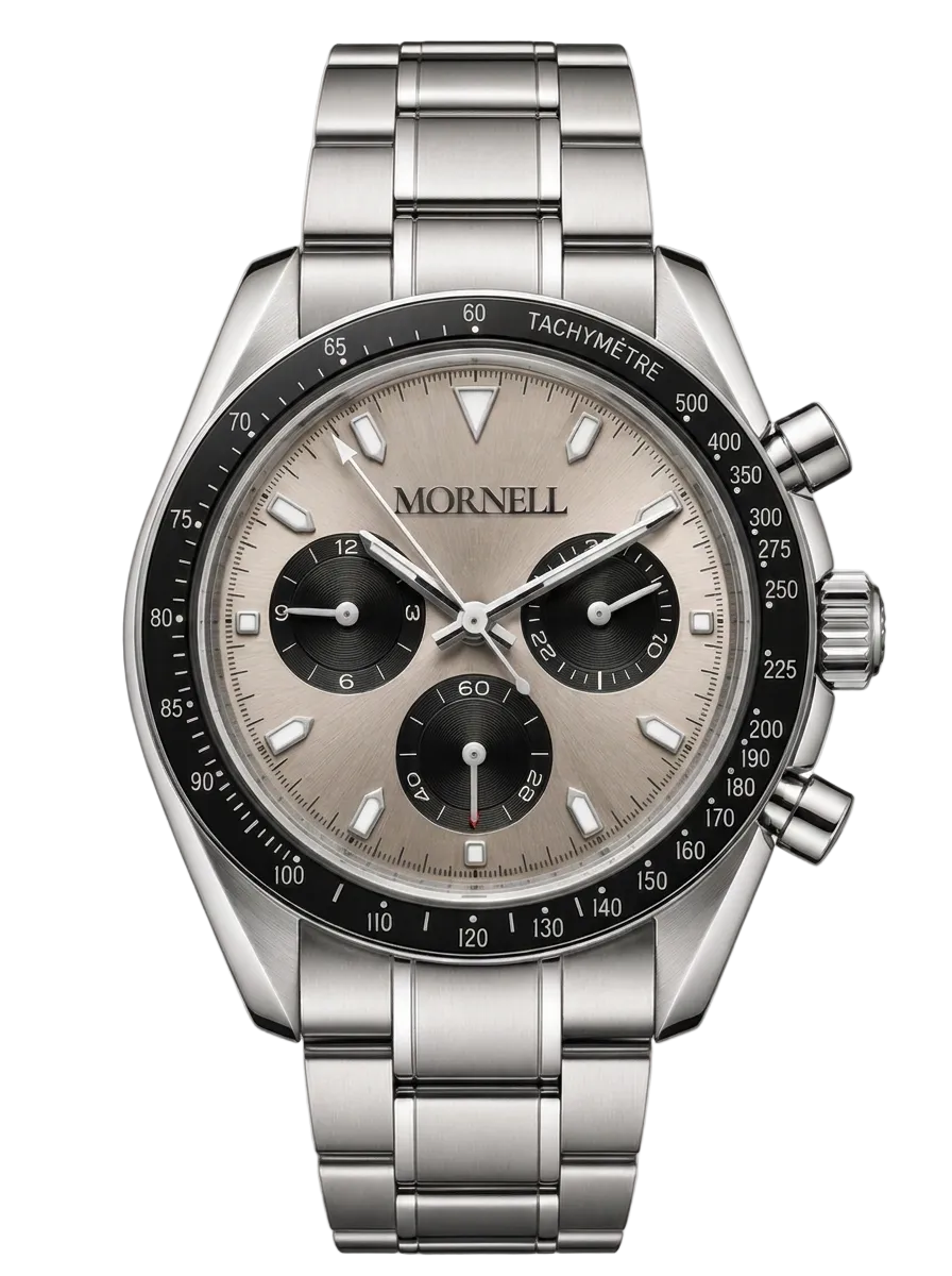 MORNELL CHRONO Silver Steel Champagne