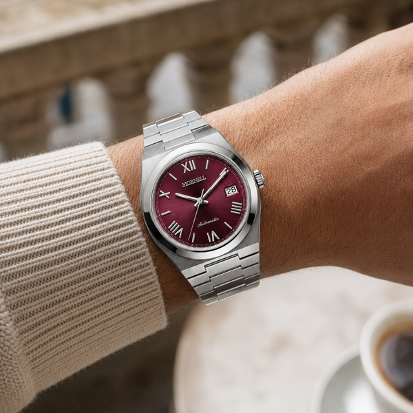 CLASSIC Silver Steel Roman Red