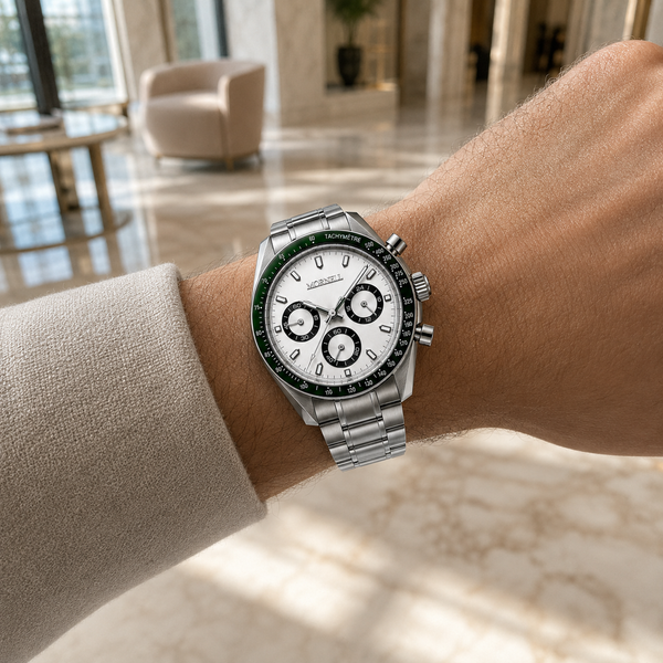 CHRONO Silver Steel Green