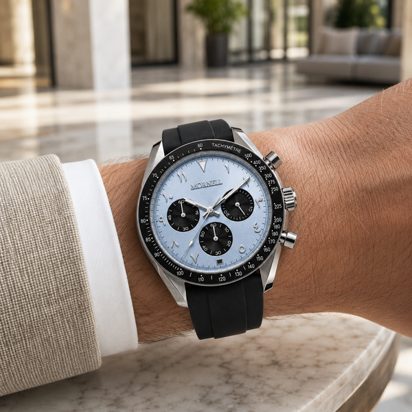 CHRONO Silver Steel Arabic Ice