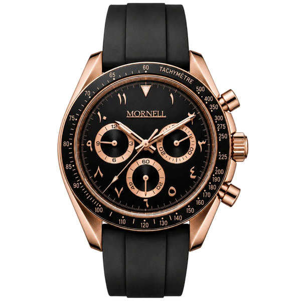 CHRONO Rose Steel Arabic Black
