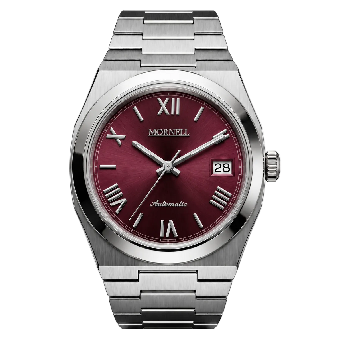 CLASSIC Silver Steel Roman Red