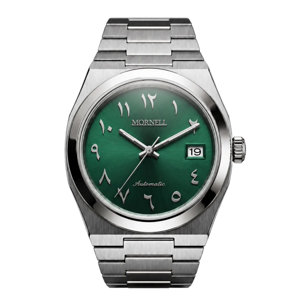 CLASSIC Silver Steel Arabic Green