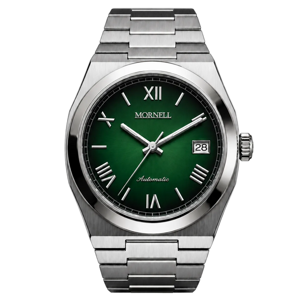 CLASSIC Silver Steel Roman Emerald Green