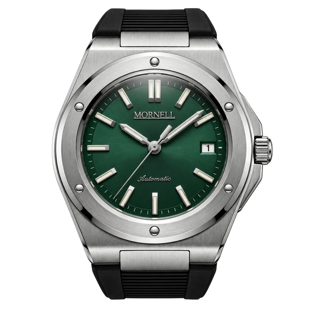 CARENTIS Silver Steel Green Rubber
