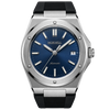 CARENTIS Silver Steel Blue Rubber