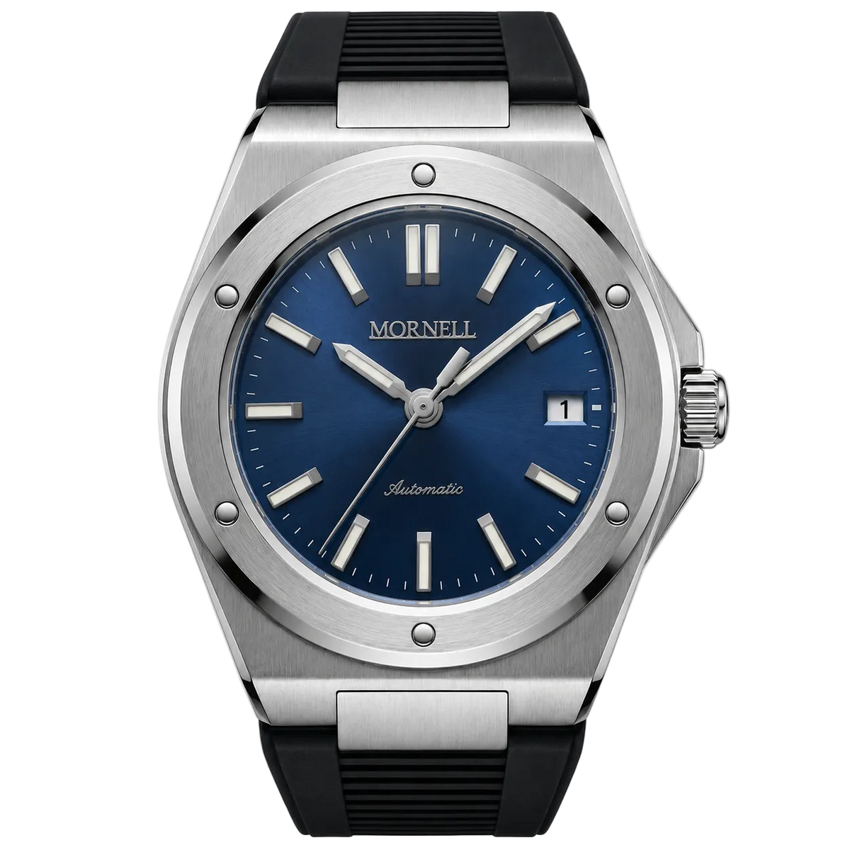 CARENTIS Silver Steel Blue Rubber