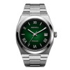 CLASSIC Silver Steel Roman Emerald Green