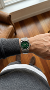CLASSIC Silver Steel Roman Emerald Green