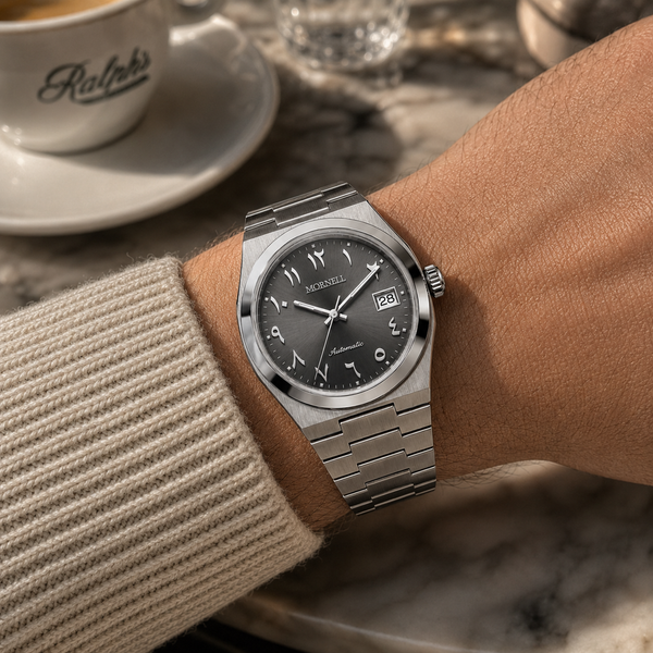 CLASSIC Silver Steel Arabic Grey