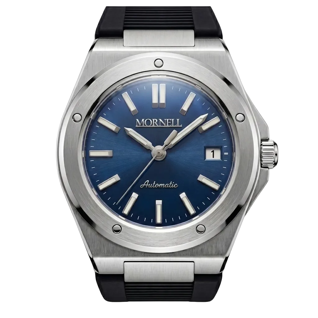MORNELL CARENTIS Silver Steel Blue Rubber