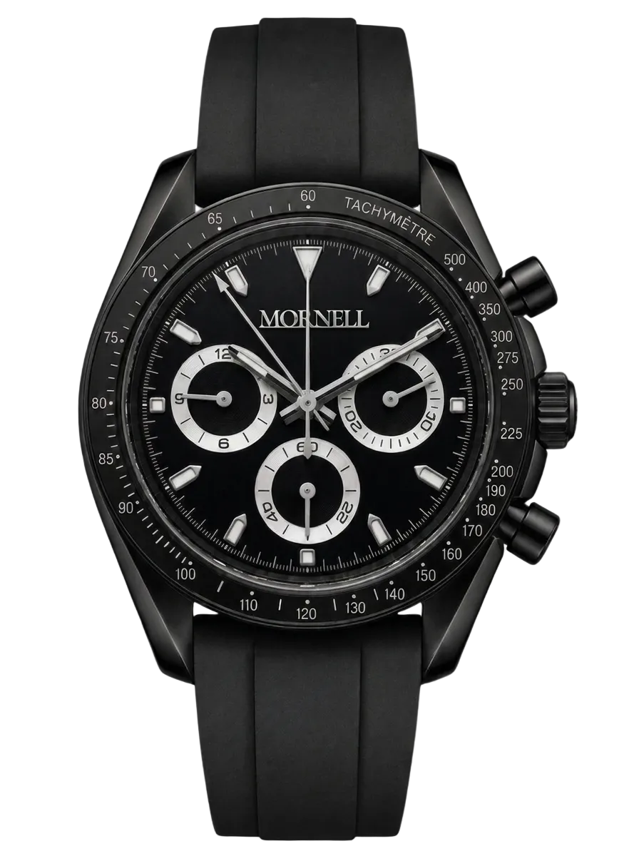 MORNELL CHRONO Silver Steel All Black