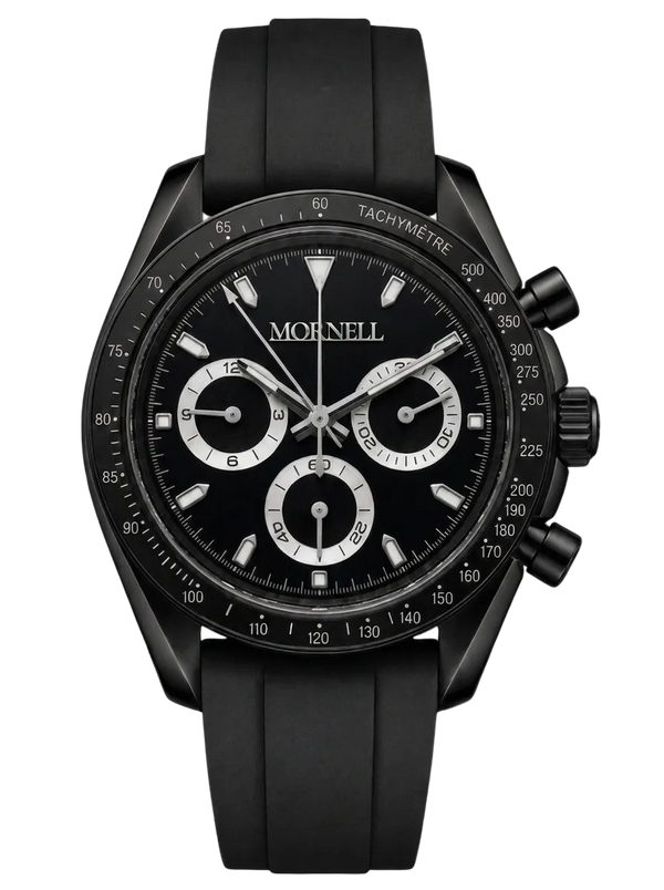 MORNELL CHRONO Silver Steel All Black