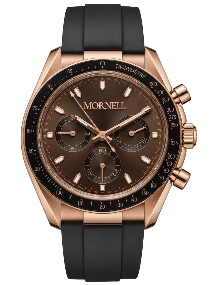MORNELL CHRONO Rose Steel Chocolate Rubber