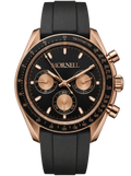 MORNELL CHRONO Rose Steel Black Rubber