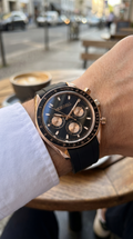 MORNELL CHRONO Rose Steel Black Rubber