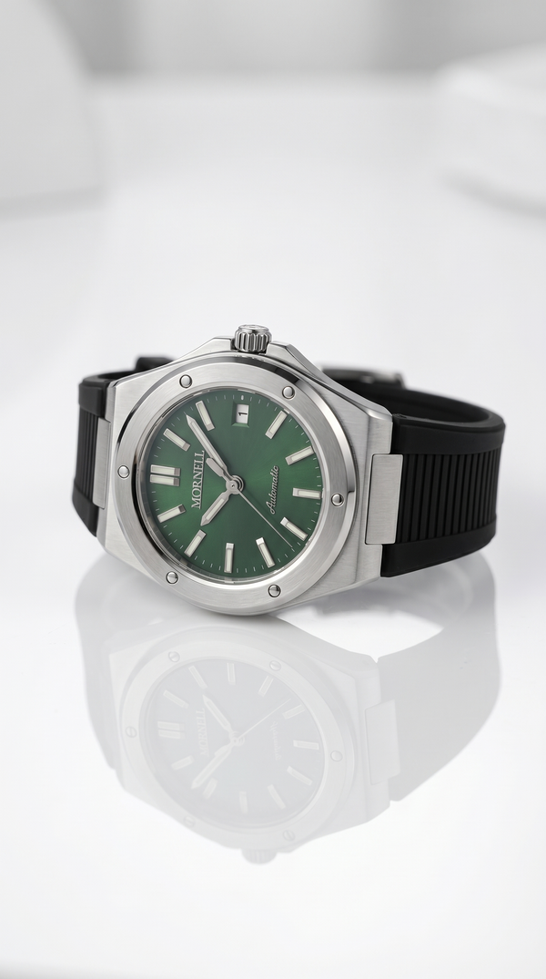 MORNELL CARENTIS Silver Steel Green Rubber