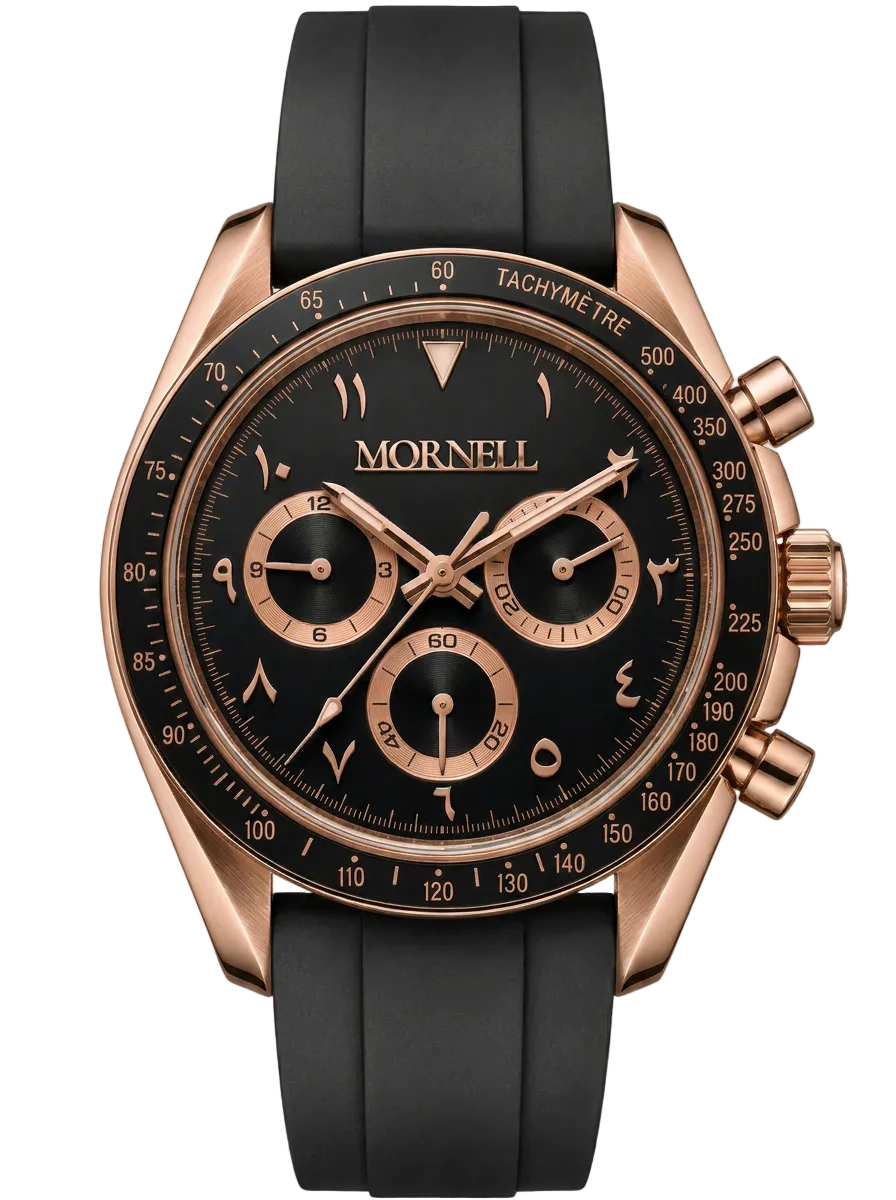 MORNELL CHRONO Rose Steel Black Rubber V2